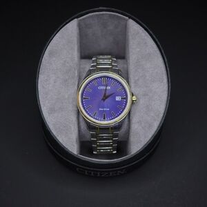 Men's Citizen J165-S095158 Eco Drive Two Tone StainlessSteel Black Dial W.R10BAR